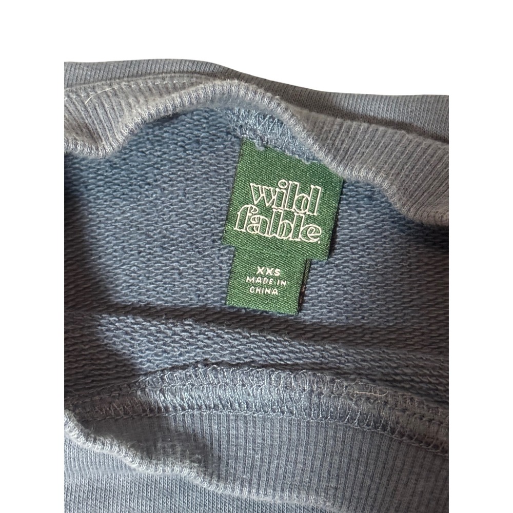 OVERSIZED Wild Fable Montauk Long Island NY Graphic Sweatshirt Gray Blue XXS - Picture 3 of 9
